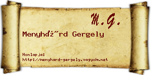 Menyhárd Gergely névjegykártya